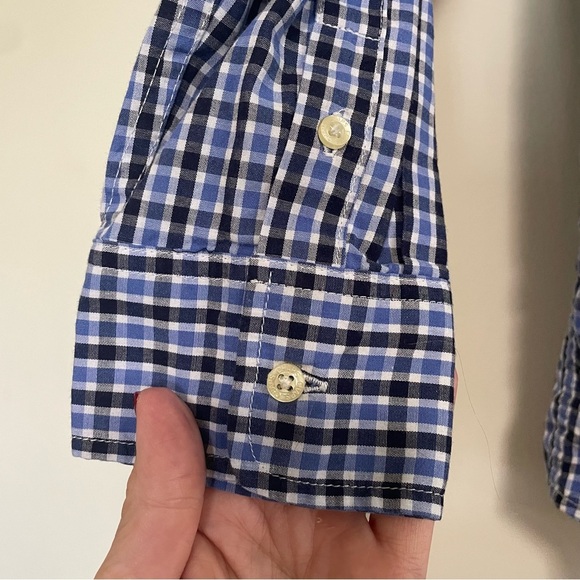 Chaps Blue Navy Boys Long Sleeved Button Down Shirt Size XL - Picture 5 of 8